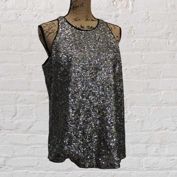 Milly Stretch Sequins Marie Tank - Picture 1 of 4